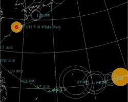 強い台風第6号5月12日 7時現在