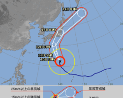 田尻マリーナ・台風19号第二対策発令