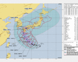 田尻マリーナ台風14号第二対策が発令されました